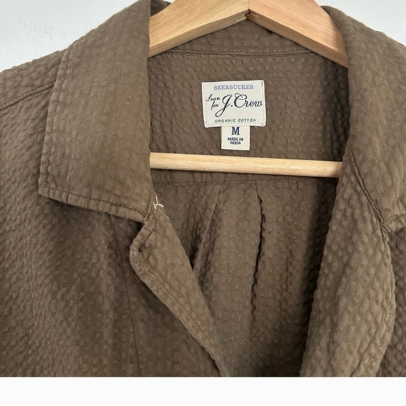 J Crew Seersucker Men's Brown Shacket Button Down Shirt, Medium - Picture 4 of 7